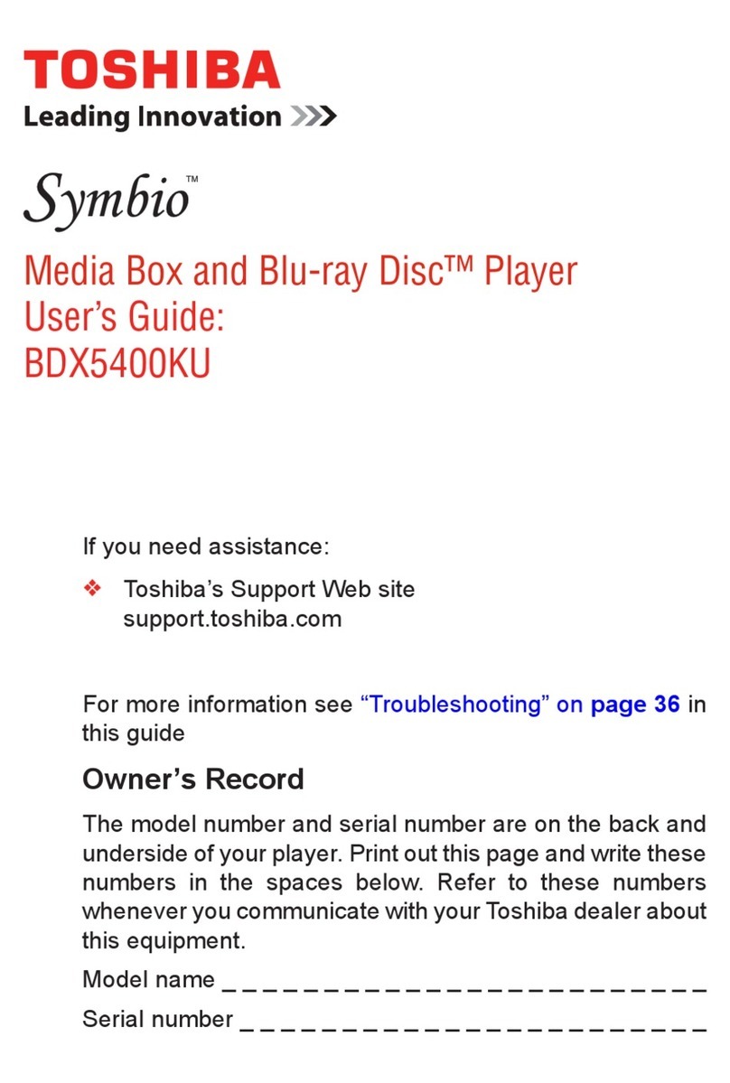 Toshiba BDX5400KU User manual
