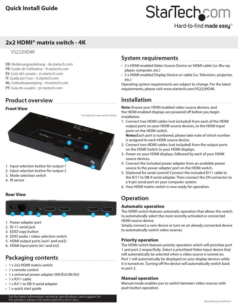 StarTech.com VS222HD4K Quick install guide