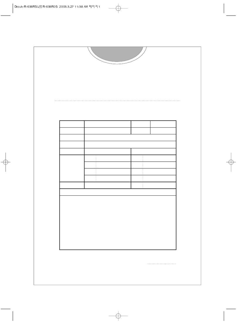 Daewoo KOR-638RSL operating instructions