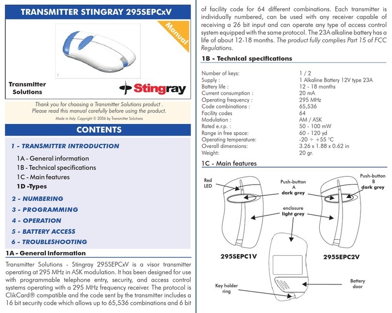Stingray 295SEPC1V User manual