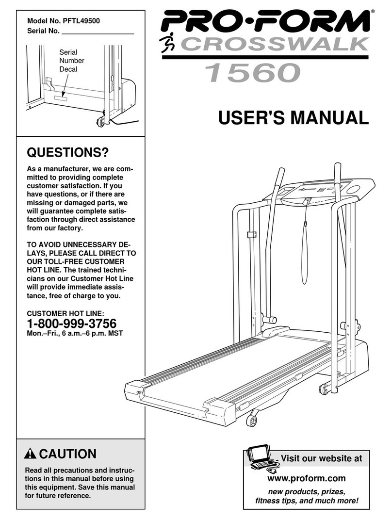 Pro-Form PFTL49500 Crosswalk 1560 User manual