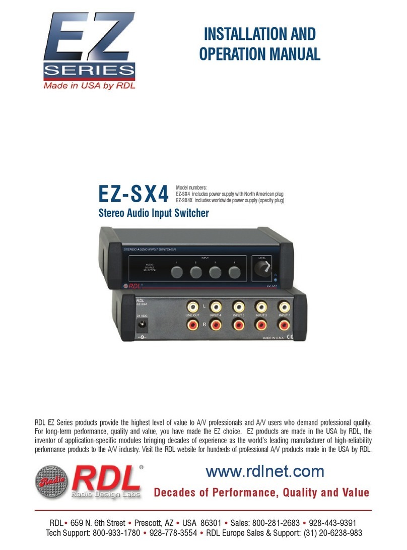 RDL EZ-SX4 Installation and operation manual