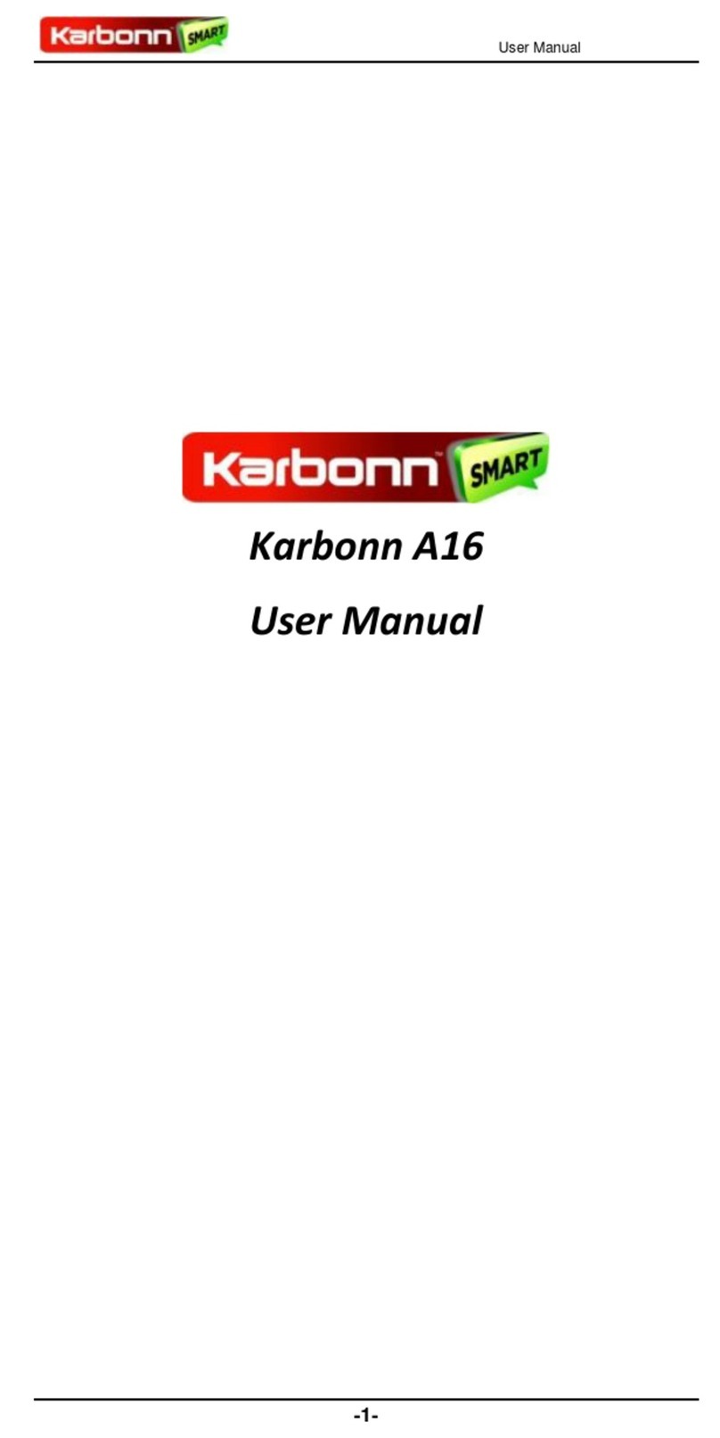 KARBONN A16 user manual
