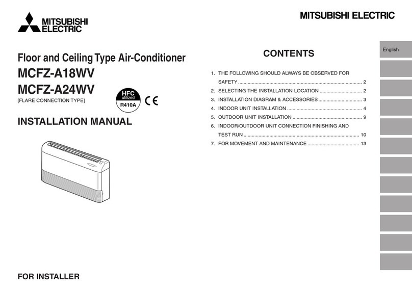 Mitsubishi MCFZ-A18WV User manual Mitsubishi MCFZ-A18WV User manual