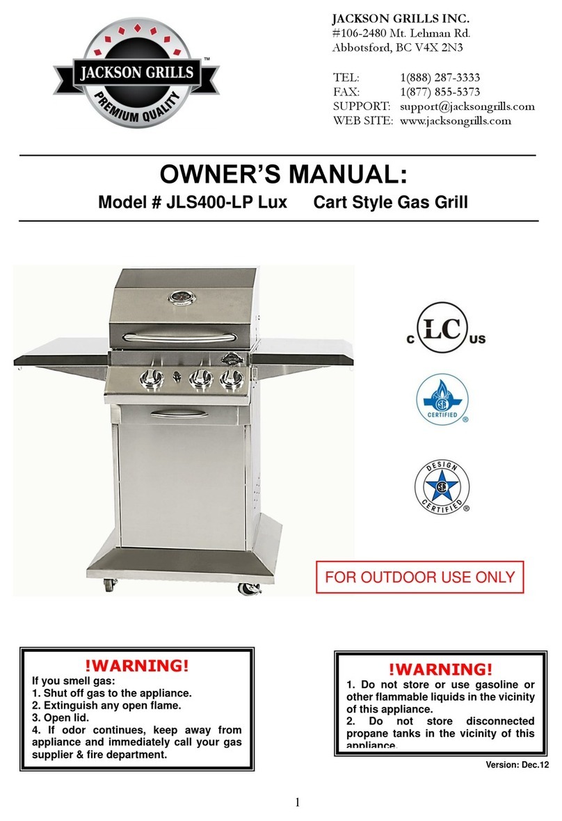 Jackson Grills JLS400-LP Lux owner's manual