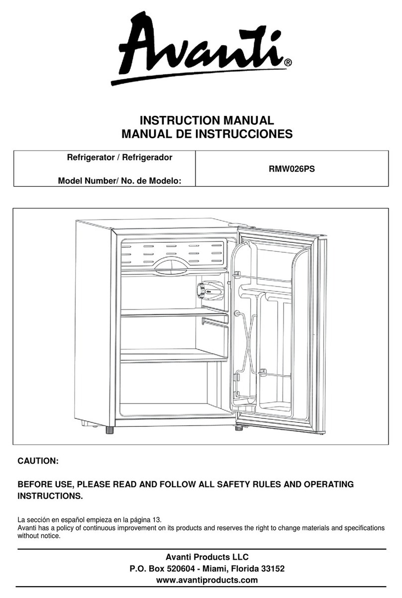 Avanti RMW026PS User manual