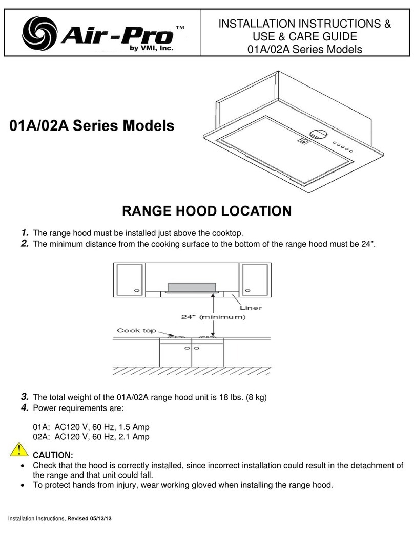 AirPro 01A series Installation instructions & use & care guide