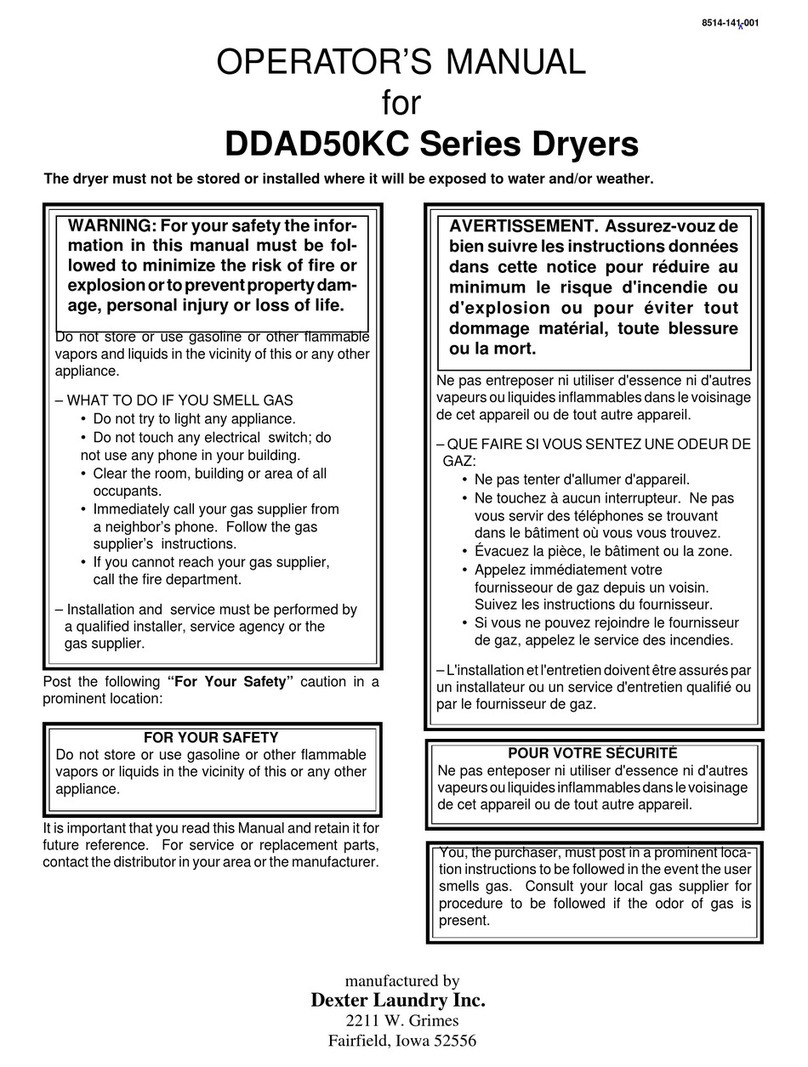 Dexter Laundry DDAD50KC Series User manual