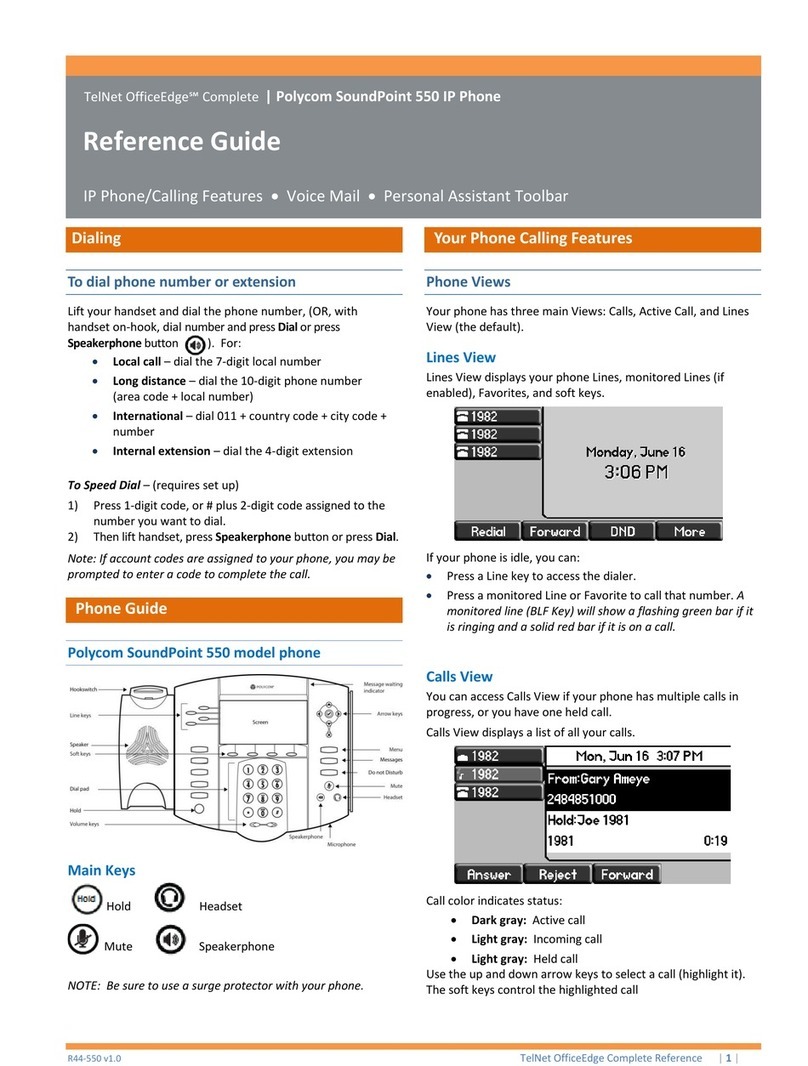 Polycom SoundPoint IP 550 User manual