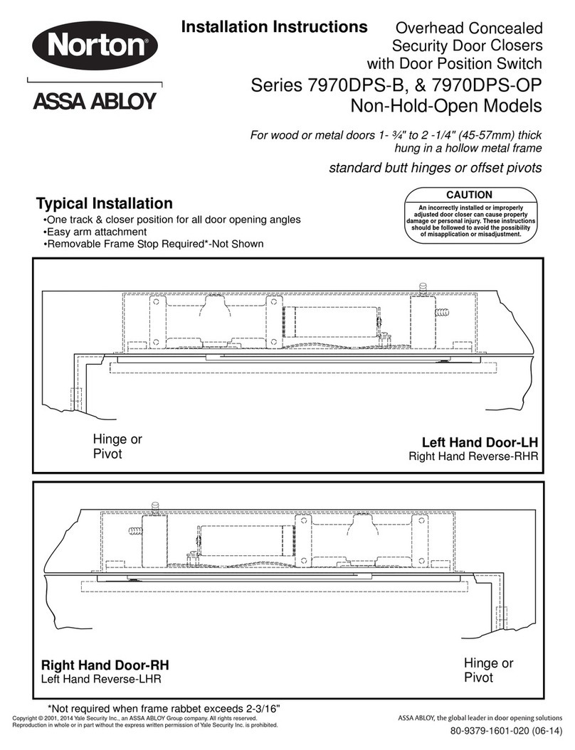 Assa Abloy Norton 7970DPS-B Series installation instructions