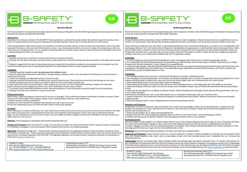 B-Safety SILENTO UNO User manual