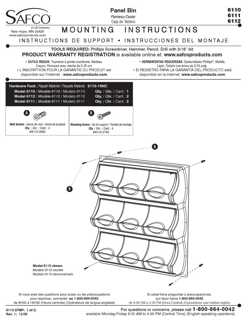 LDI Safco 6110 Mounting instructions