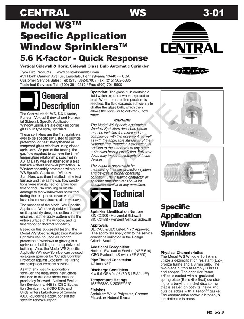 Tyco Fire Product CENTRAL WS instruction manual