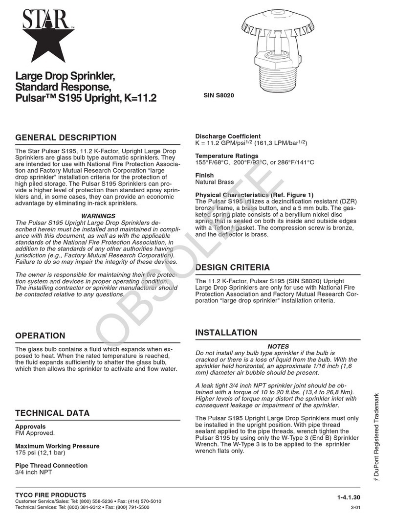 Tyco Fire Product Star Pulsar S195 instruction manual