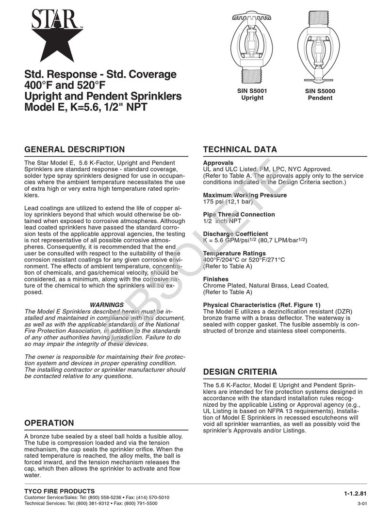 Tyco Fire Product Star E instruction manual