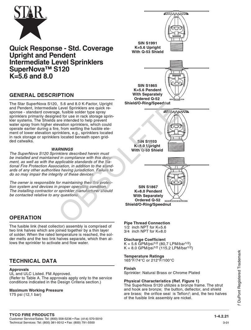 Tyco Fire Product Star SuperNova S120 instruction manual