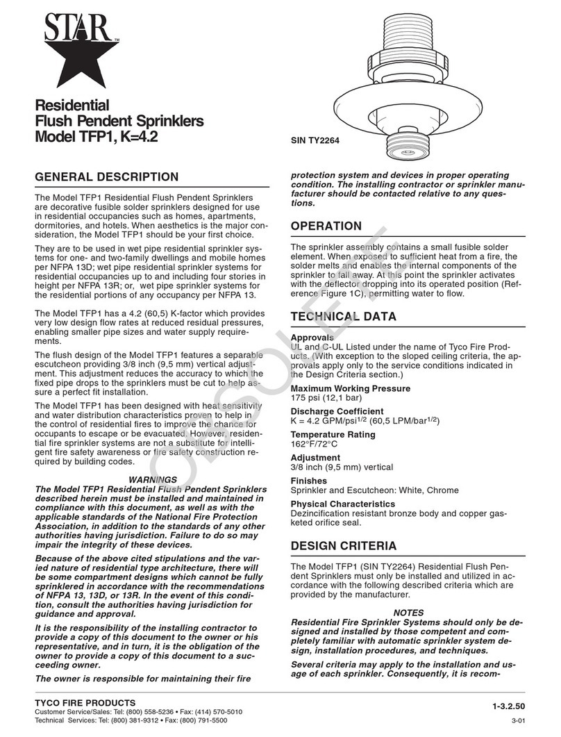Tyco Fire Product Star TFP1 instruction manual
