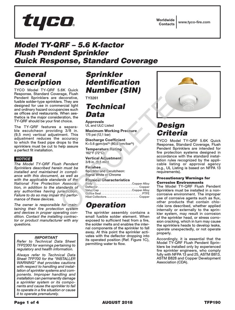 Tyco Fire Product TY-QRF instruction manual