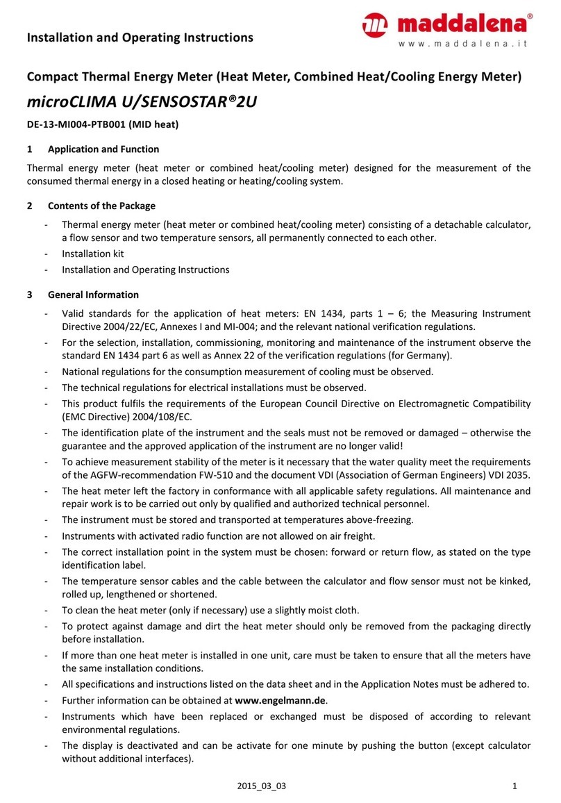 MADDALENA microCLIMA U Installation and operating instructions MADDALENA microCLIMA U Installation and operating instructions
