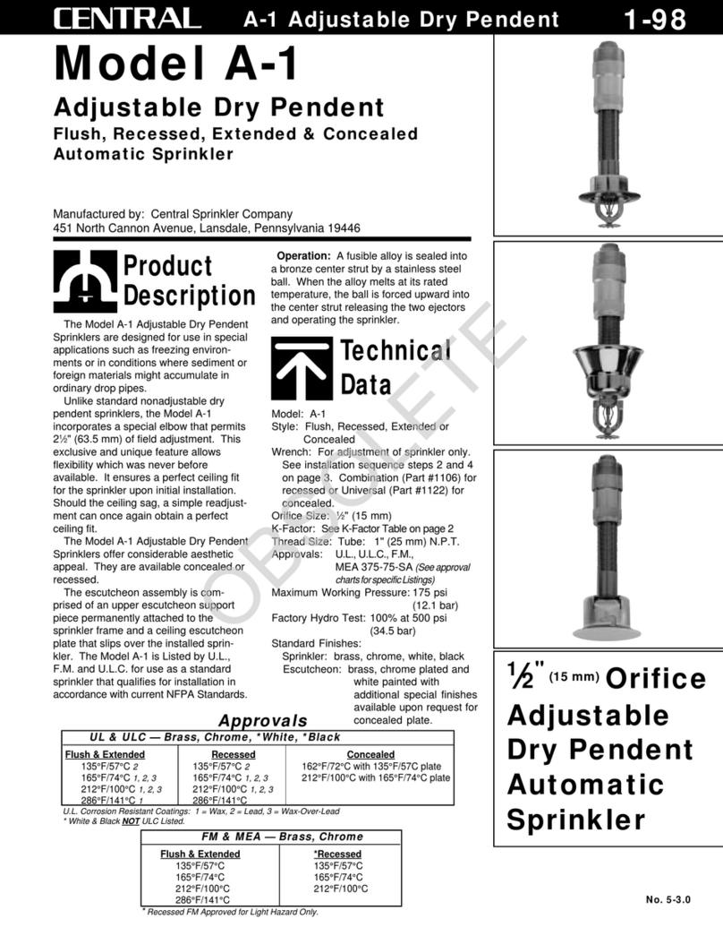 Tyco Fire Product CENTRAL A-1 instruction manual