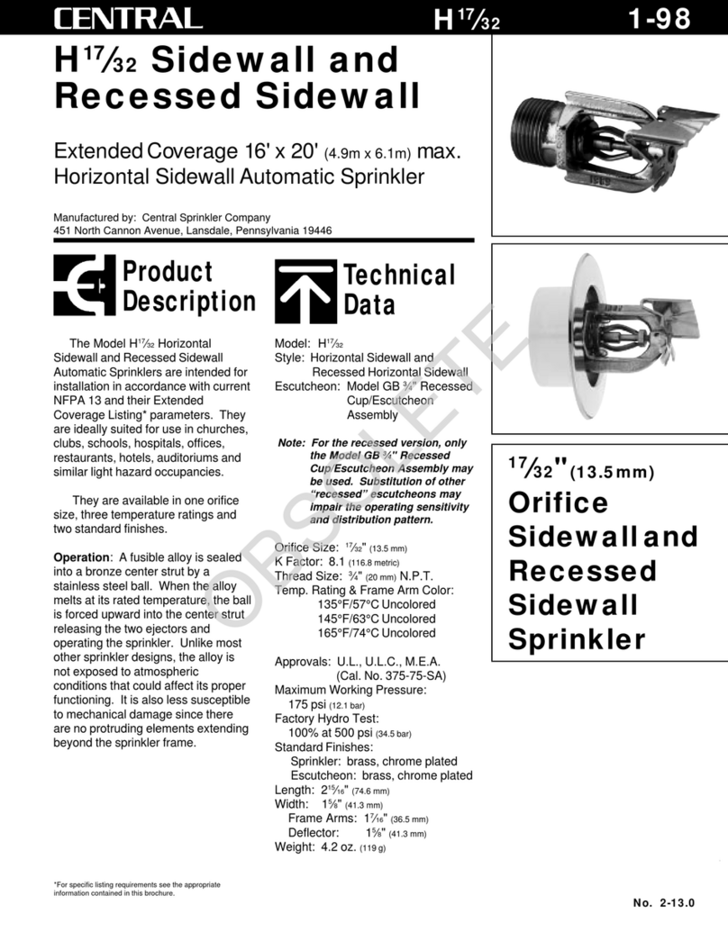 Tyco Fire Product CENTRAL H17/32 instruction manual