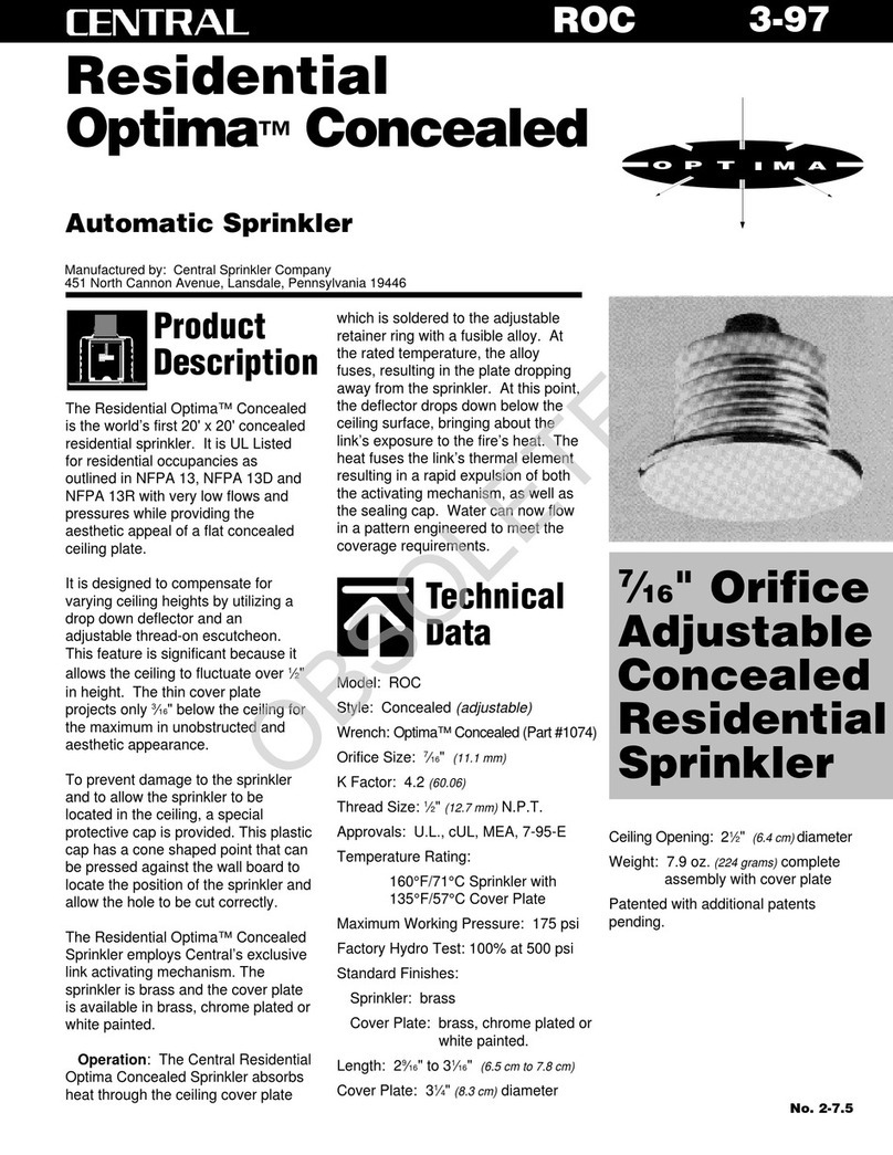 Tyco Fire Product CENTRAL Optima instruction manual