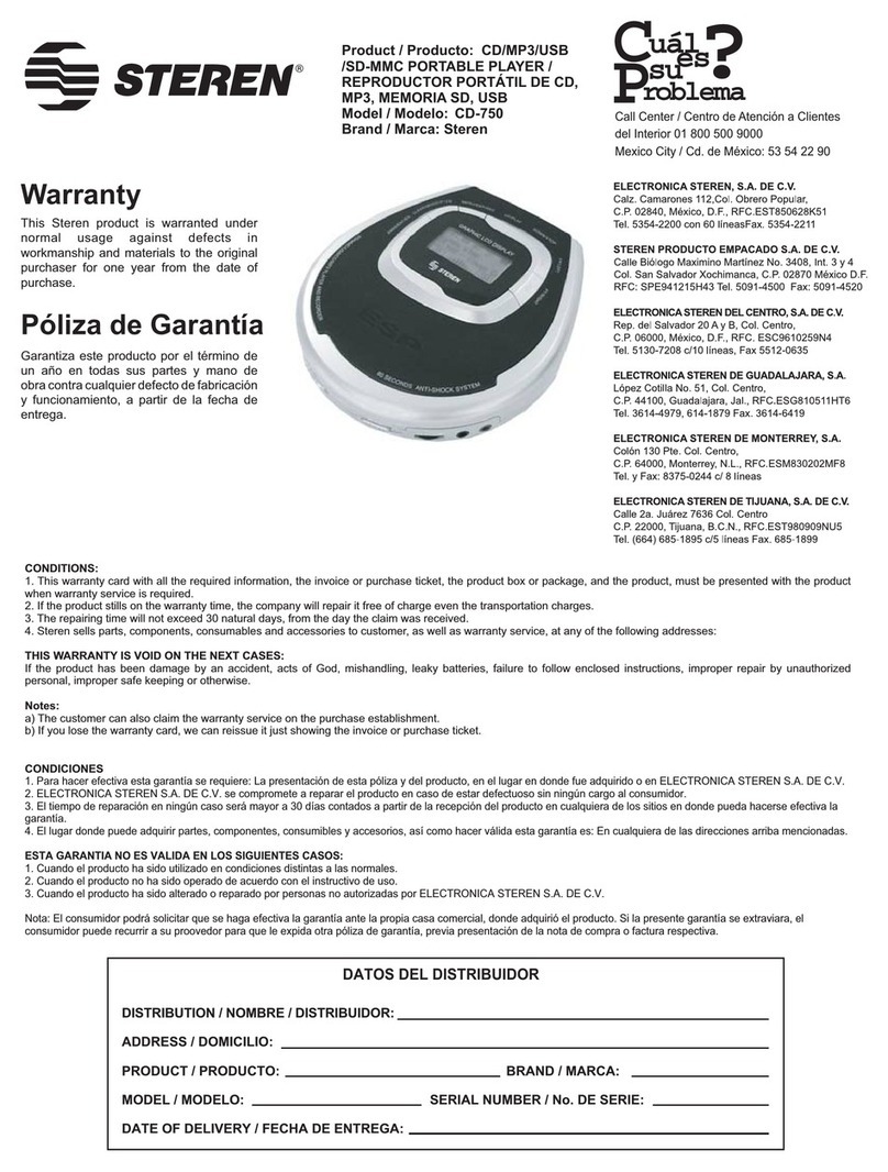 Steren CD-75 User manual