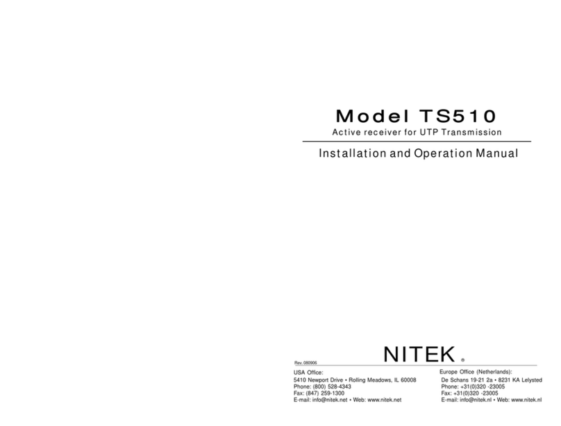 Nitek TS510 Installation and operation manual