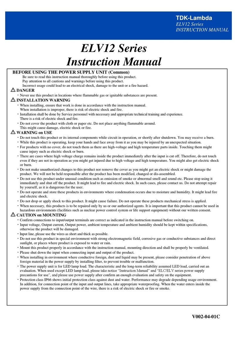 TDK-Lambda ELV12 Series User manual