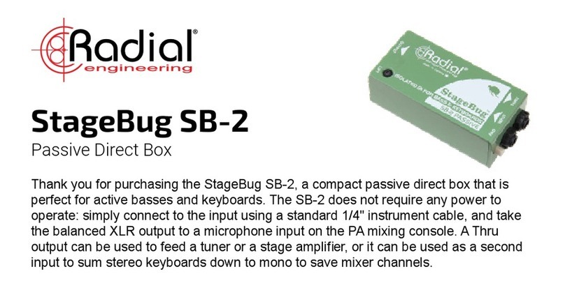 Radial Engineering StageBug SB-2 User manual