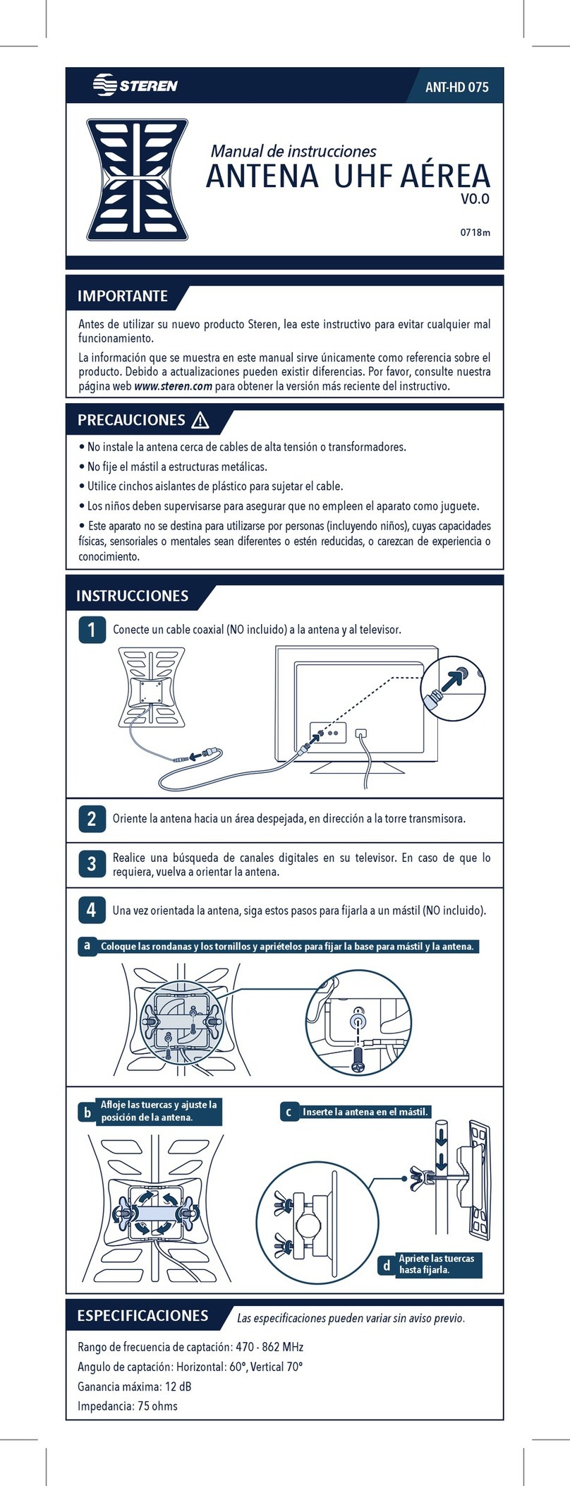 Steren ANT-HD 075 User manual