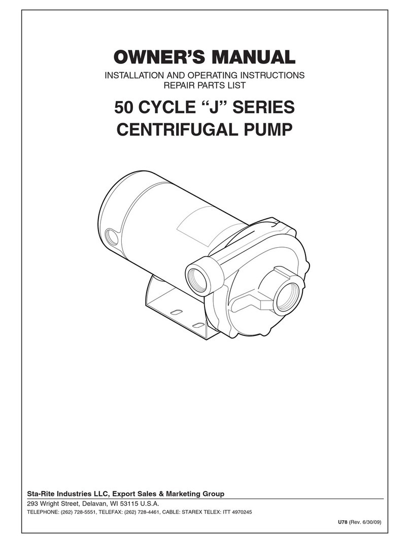 STA-RITE J Series User manual