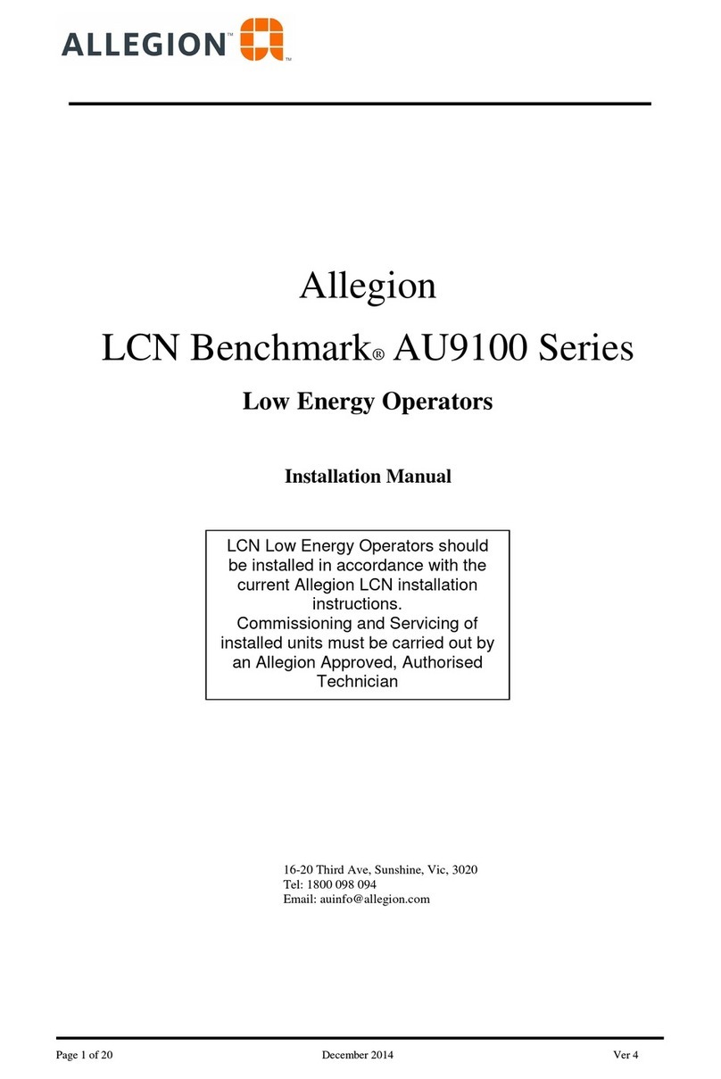 Allegion LCN Benchmark AU9100 Series User manual