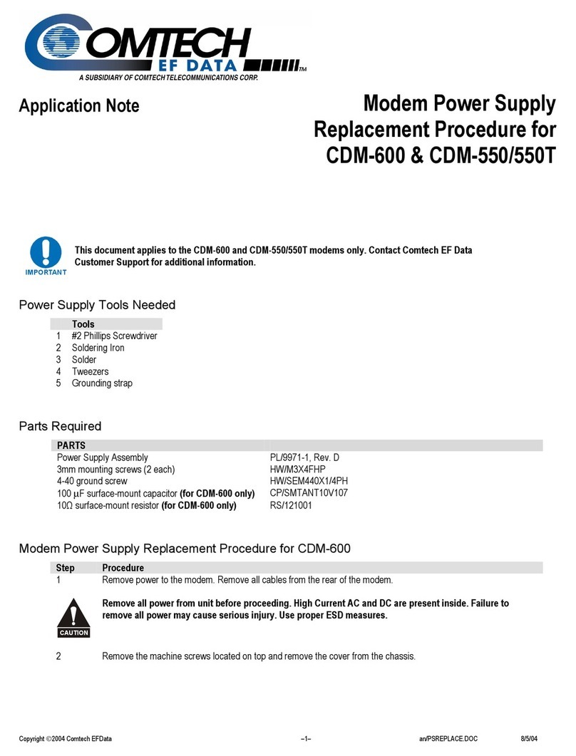Comtech EF Data CDM-600 Installation and operating instructions