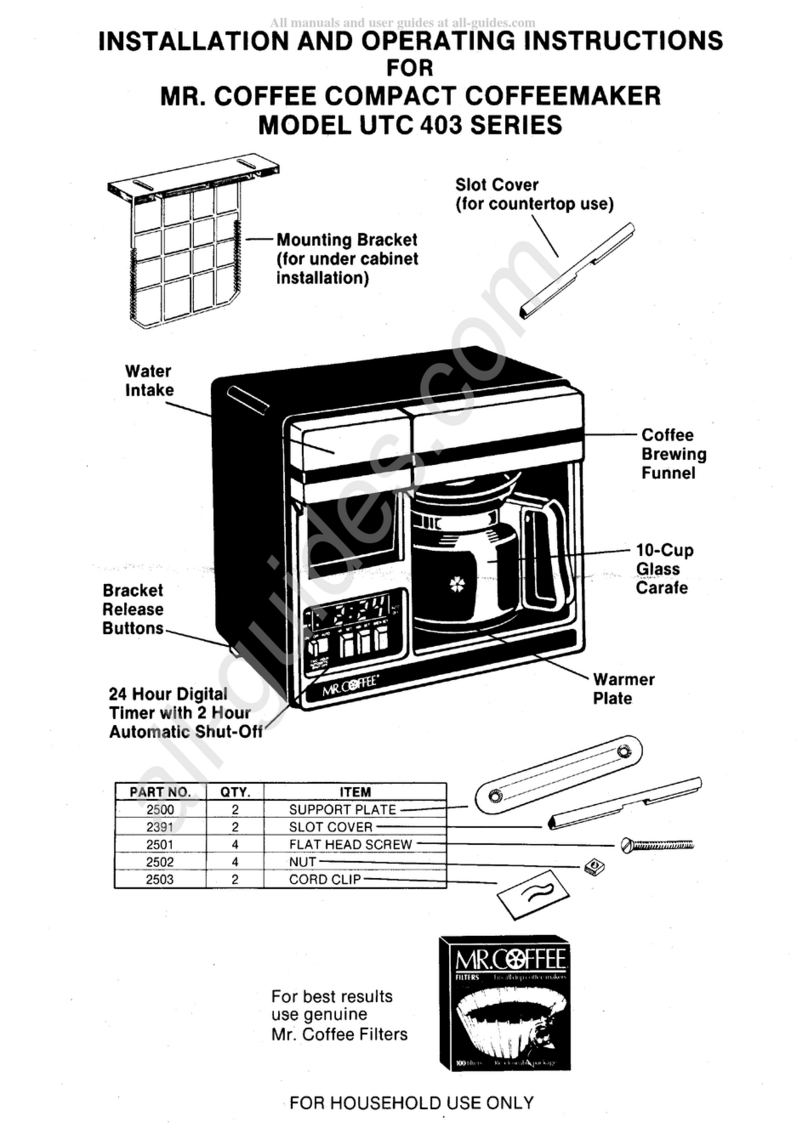 Mr. Coffee UTC 403 Series User manual