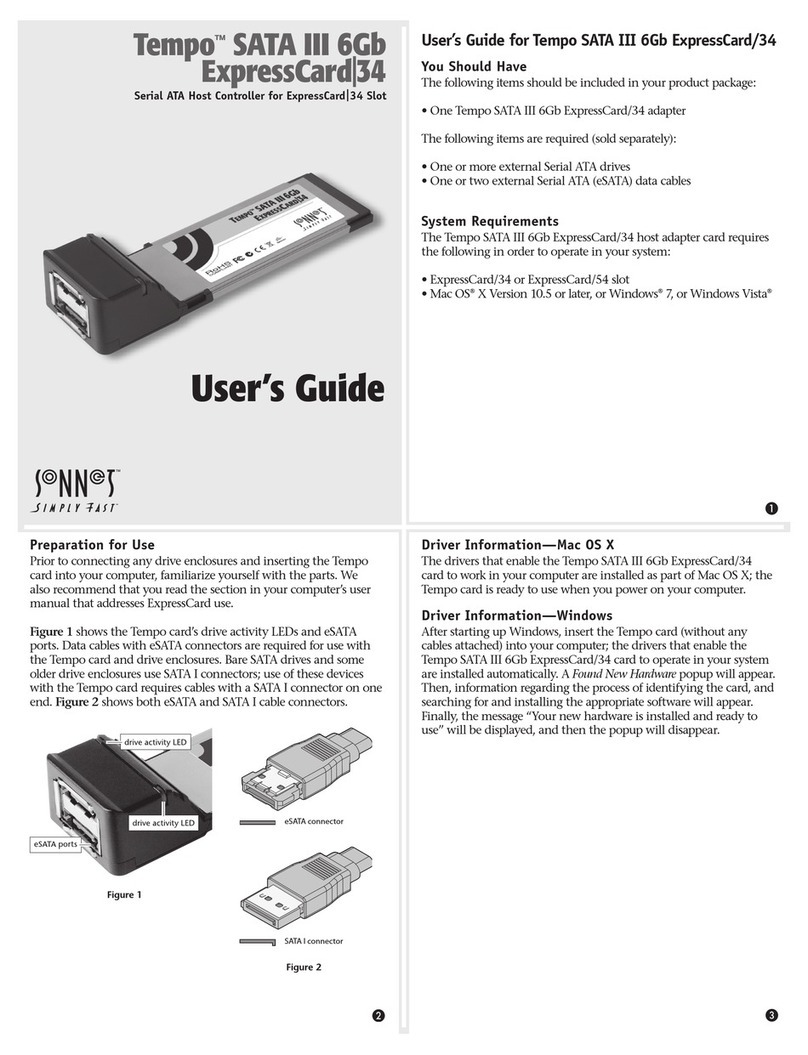 Sonnet Tempo SATA III 6Gb ExpressCard/34 user guide