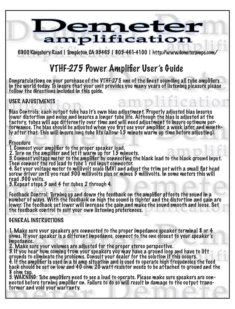 Demeter Amplification VTHF-275 user guide