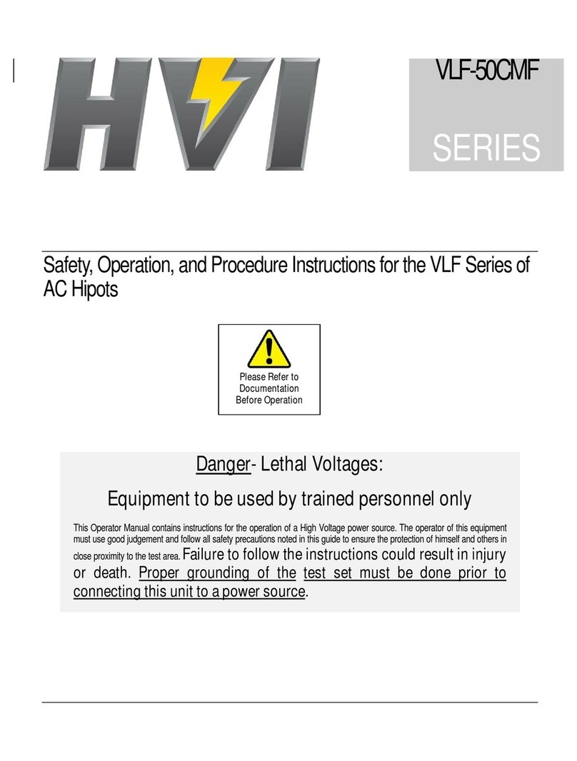 High Voltage VLF Series Safety, Operation, and Procedure Instructions