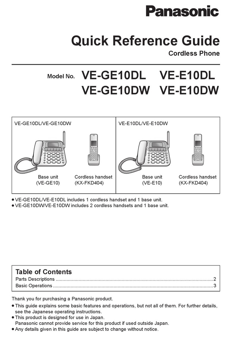 Panasonic VE-GE10DL User manual