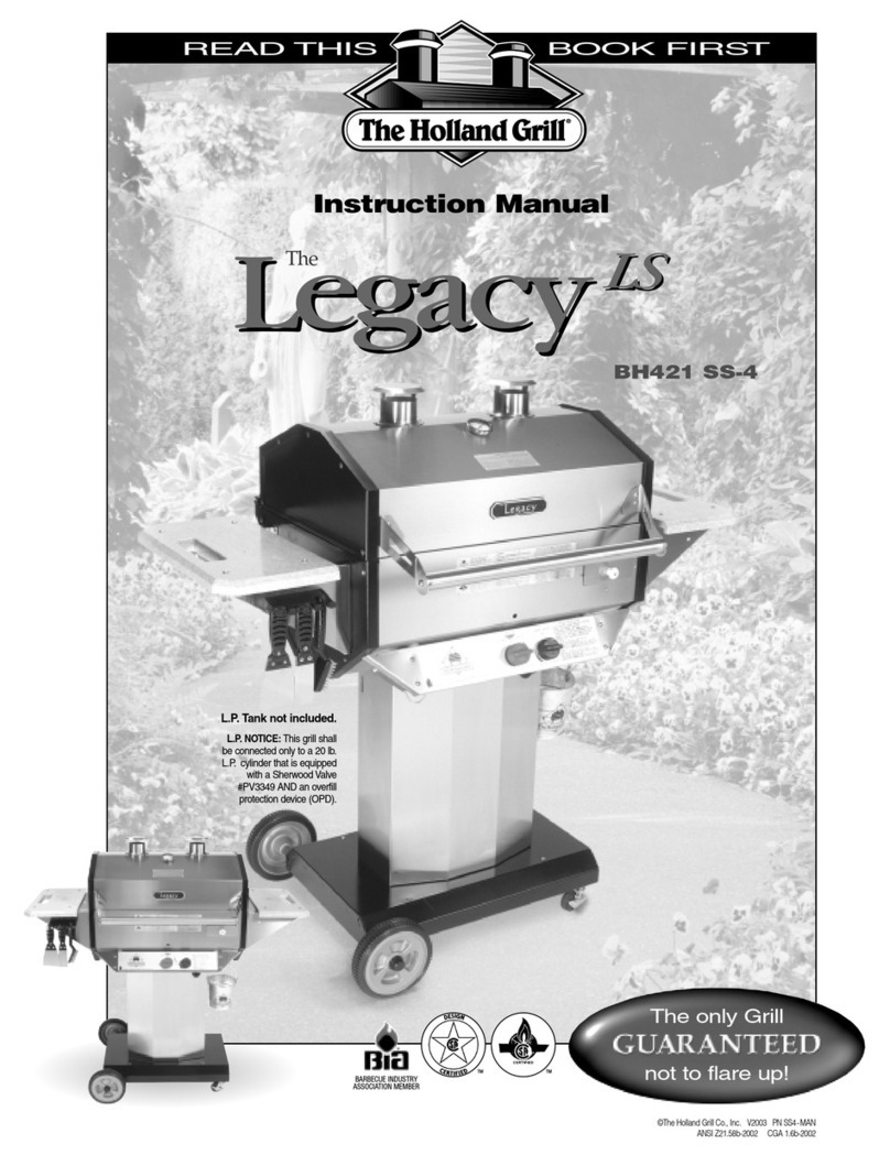 Holland Grill Legacy LS BH421 SS-4 instruction manual