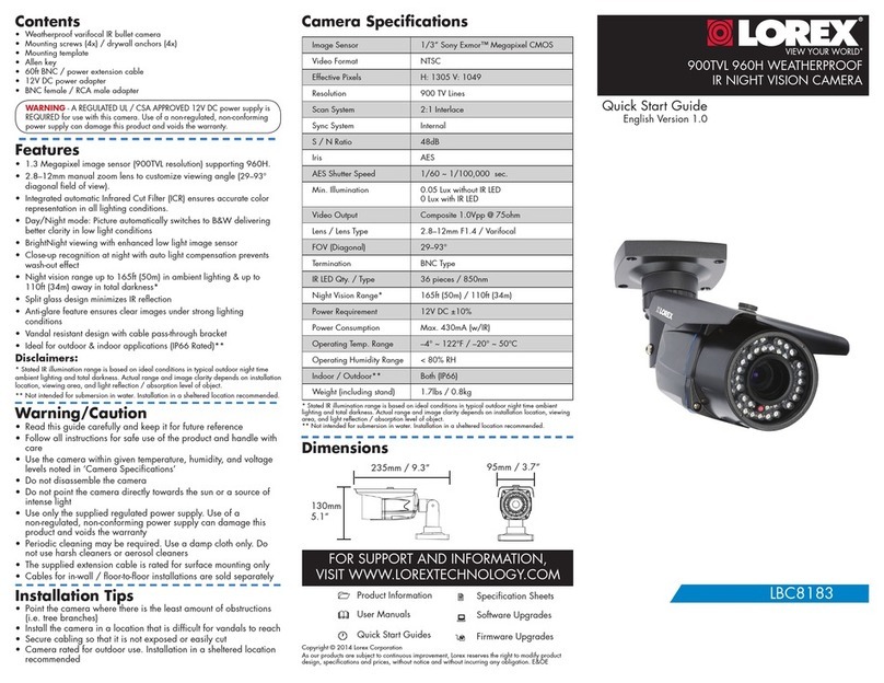 Lorex LBC8183 User manual