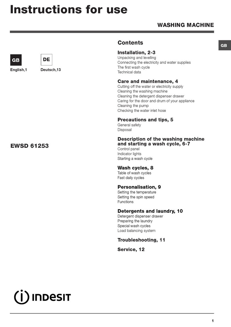 Indesit ewsd61253 Instructions for use