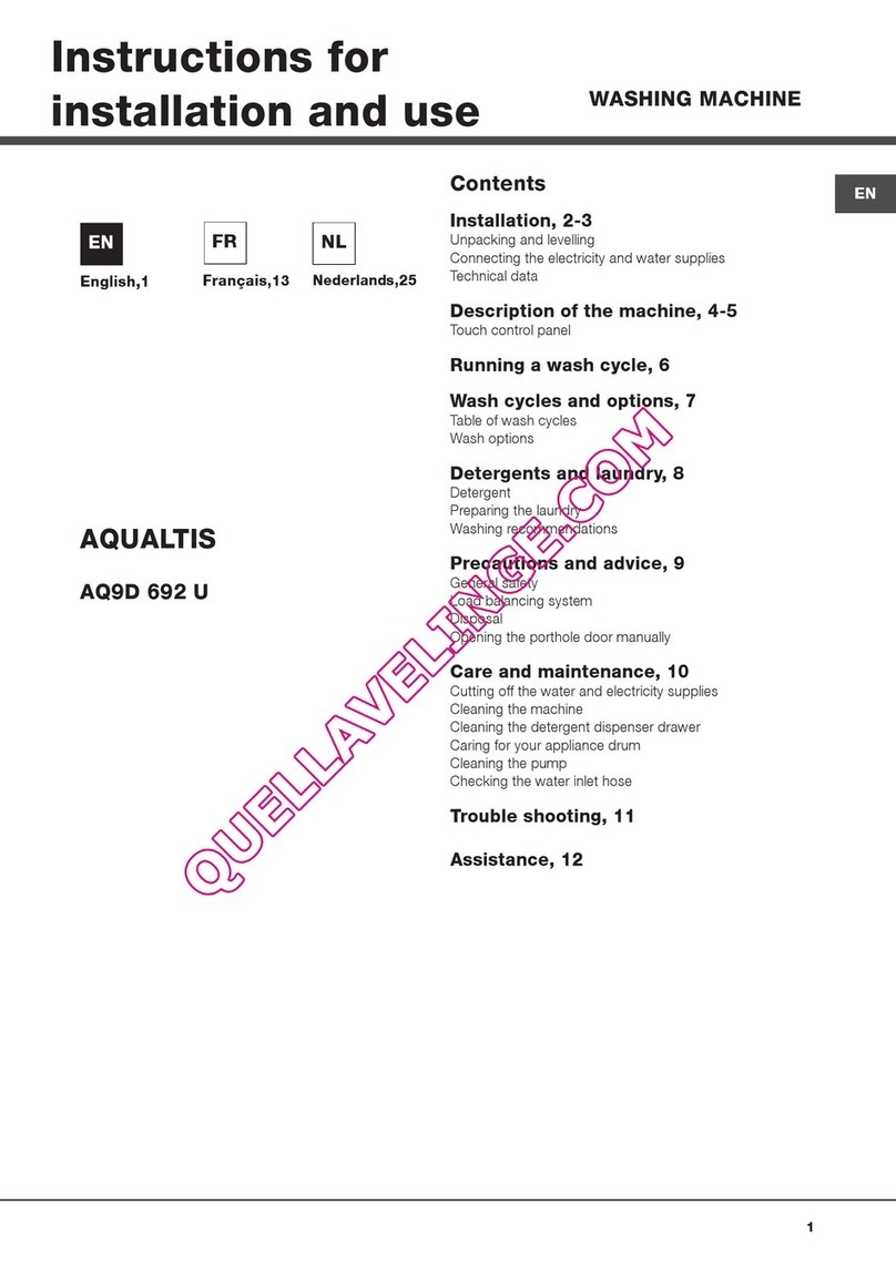 Hotpoint Ariston AQ9D 692 U Instructions for installation and use
