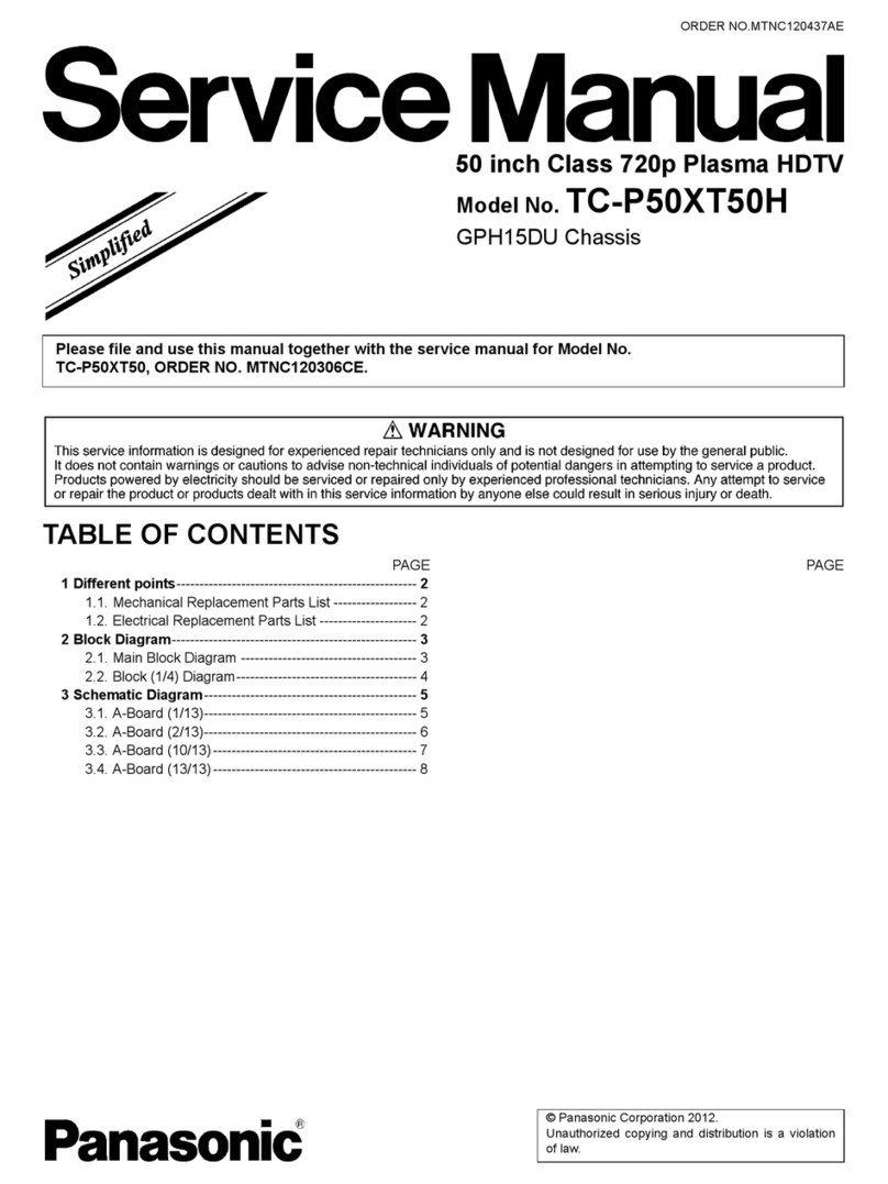 Panasonic TC-P50XT50H Simplified service manual