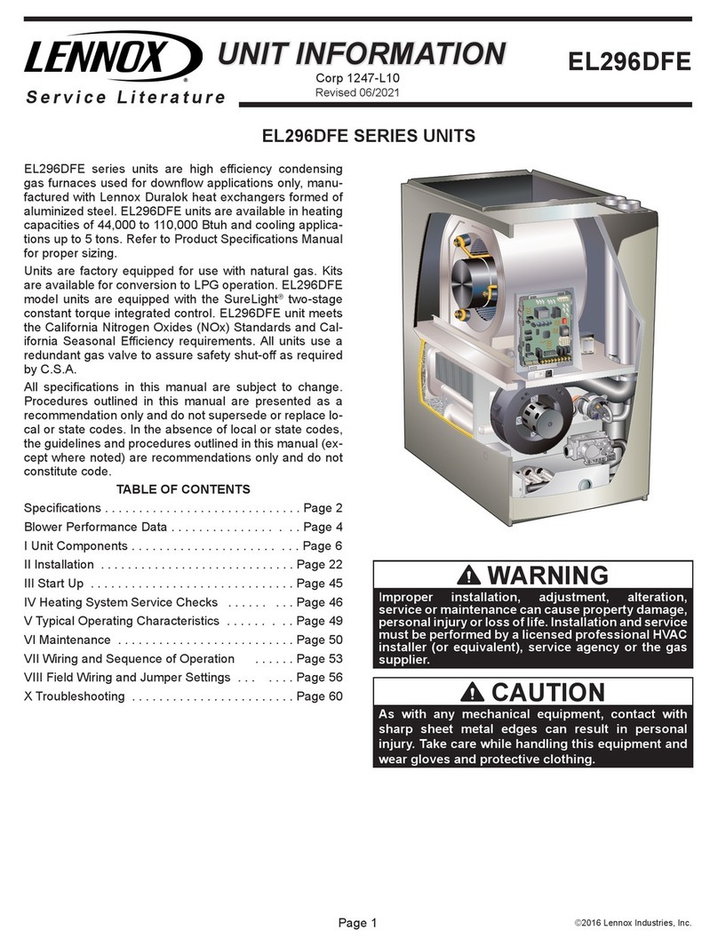 Lennox EL296DFE Series User manual Lennox EL296DFE Series User manual