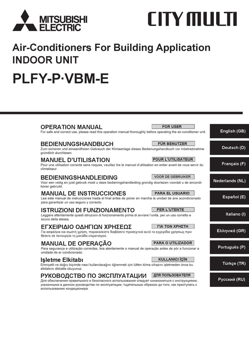 Mitsubishi Electric PLFY-P20VBM-E User manual Mitsubishi Electric PLFY-P20VBM-E User manual