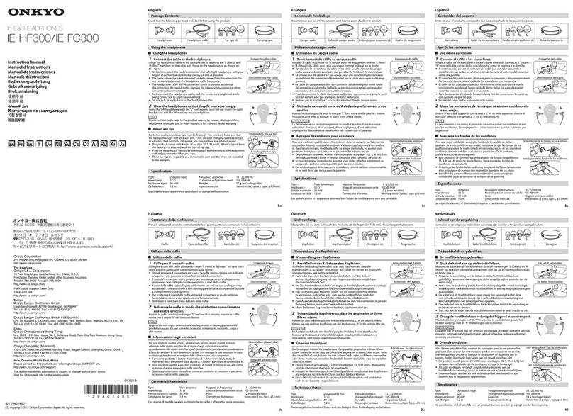 Onkyo IE-HF300 instruction manual