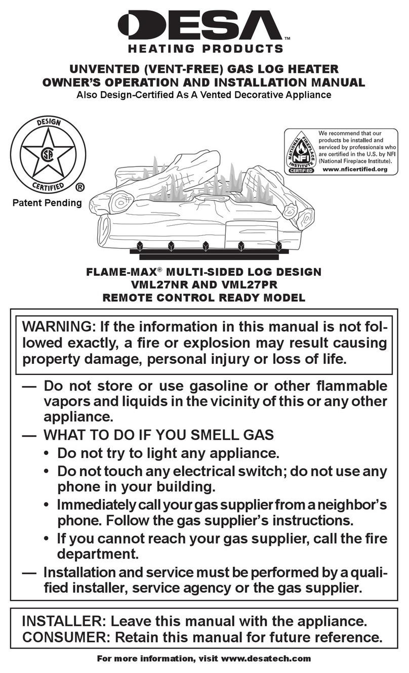 Desa FLAME-MAX VML27NR Operation and installation manual