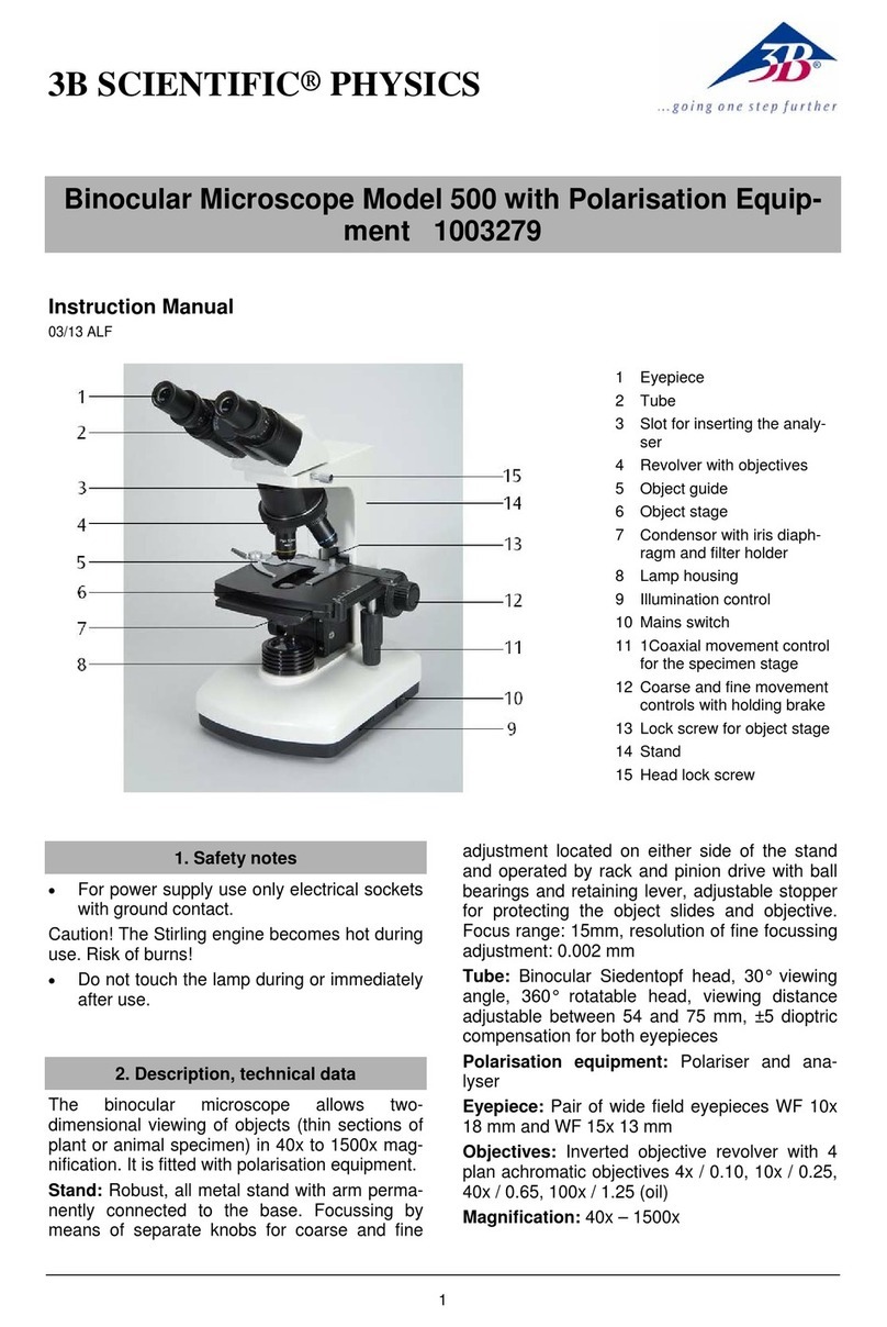 3B SCIENTIFIC PHYSICS 500 1003279 User manual
