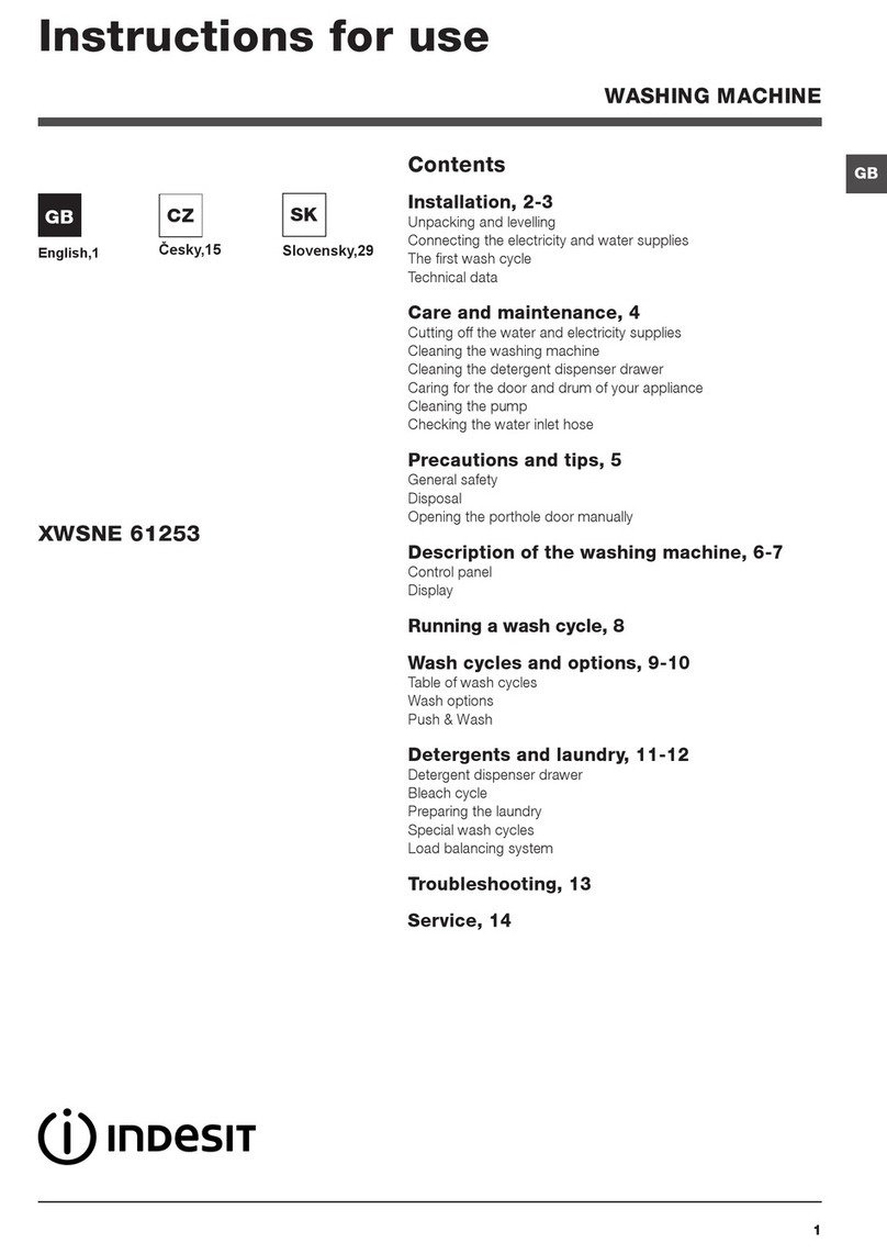 Indesit XWSNE 61253 Instructions for use